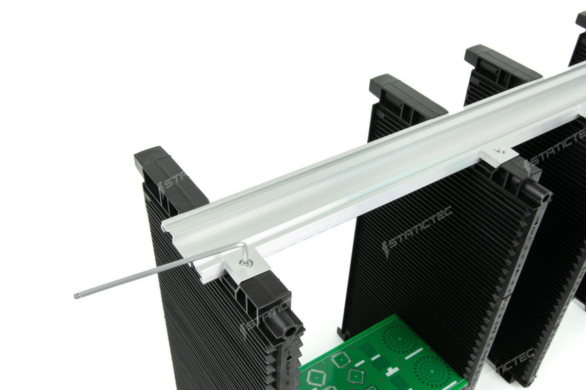 StaticTec Conductive PCB Rack, with 4 adj. panels
